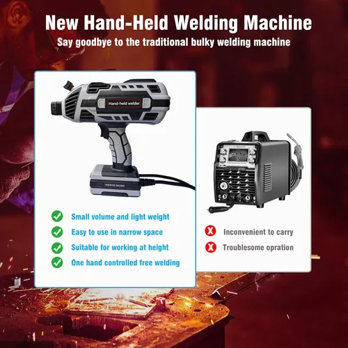 Miniatura 6 de Máquina soldadora de mano, máquina de soldadura portátil de 110 V con inversor IGBT, ajuste de corriente de 5 niveles (20-120 A), soldador de arco