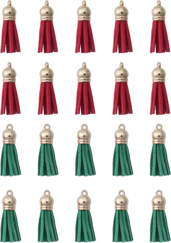 Miniatura 9 de 30 llaveros de cuero con borlas de cuero con agujero dorado para tapas doradas, mini borlas de imitación para hacer joyas, llaveros, aretes
