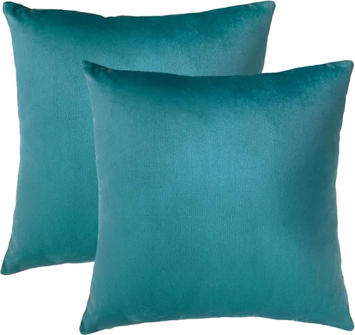 Miniatura 11 de RELY+ Paquete de 2 fundas de almohada de terciopelo de 18 x 18 pulgadas, suaves, acogedoras, lisas, decorativas, fundas de cojín de lujo para sofá