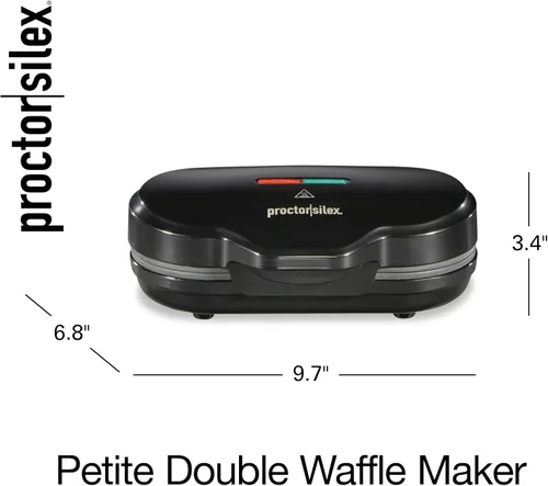 Miniatura 8 de Proctor Silex - Mini máquina para hacer gofres doble con rejillas redondas antiadherentes de 10 cm, hace 2 gofres Keto personalizados y croquetas