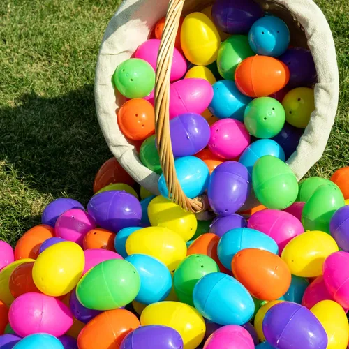 Miniatura 7 de 2000 huevos de Pascua, huevos de Pascua de plástico de colores brillantes surtidos de 2.4 pulgadas, huevos de Pascua vacíos para búsqueda de Pascua