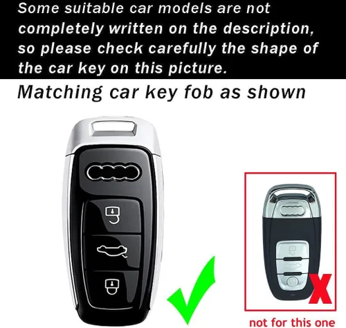 ontto Funda para llave con llavero compatible con Audi 2018 en adelante, funda inteligente para llaves con control remoto inteligente compatible con