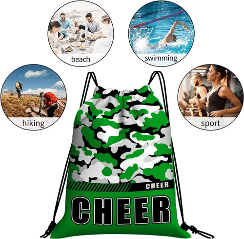 Miniatura 5 de Mochila con cordón impermeable para gimnasio, bolsas con cordón, bolsa de cuerda deportiva, mochila de camuflaje, Bolsas con cordón Cheer - Bolsas