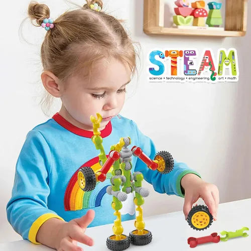 Miniatura 4 de Huaker - Juguetes de construcción, 109 piezas de juguetes STEM para niños de 3 a 12 años, regalos de Navidad y cumpleaños para niños, bloques