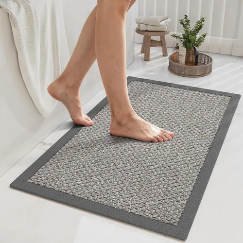Miniatura 25 de YDKGL Alfombra de Baño Antideslizante, Respaldo de Goma Ultra Delgada Alfombras de Baño que Caben Debajo de la Puerta Secado Rápido Súper Absorbente