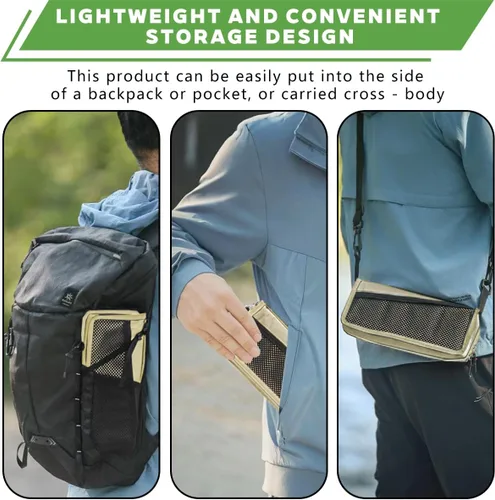 Miniatura 3 de Taburete de camping plegable 2 en 1 y bolsa tipo cabestrillo, capacidad de carga de 220 libras, taburete de pesca portátil plegable para campamento
