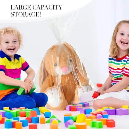 Miniatura 5 de Yeaqee 100 bolsas grandes de plástico transparente, bolsas de polietileno, embalaje de plástico, palomitas de maíz planas grandes para masa de pan