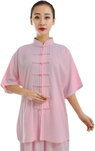 Miniatura 6 de ZooBoo Unisex Ropa de Ejercicio de Mañana, Traje de Tai Chi de Algodón con Mangas Cortas, Uniforme de Kung Fu