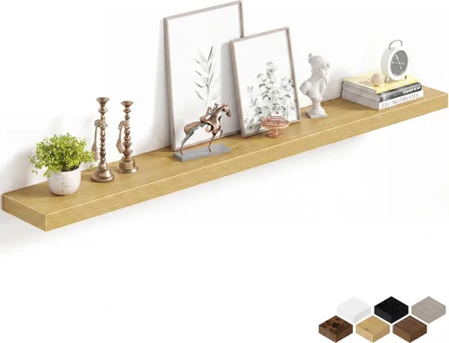 Miniatura 36 de Fun Memories Estantes flotantes de 16 pulgadas para pared, estantes de 8 pulgadas de profundidad para baño, dormitorio, cocina, montaje en pared
