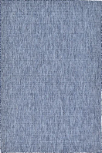 Miniatura 110 de Unique Loom Collection Alfombra de Área Plana Casual de Transición Sólida Jaspeada para Interiores/Exteriores (Pasillo 2' x 6' 1", Azul/Azul Marino)