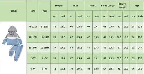 Miniatura 226 de Conjunto de ropa de otoño e invierno para bebé y niño, sudadera larga con capucha y pantalones para niños pequeños, 6, 12, 18, 24 meses, 2T