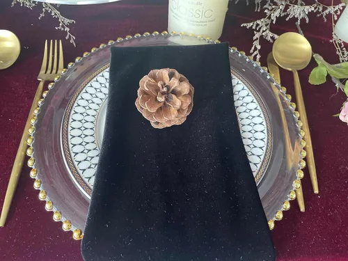 Miniatura 2 de Servilletas de terciopelo, 20 x 20 pulgadas, servilletas de cena suaves, servilletas de boda, servilletas de mesa adecuadas para bodas, fiestas