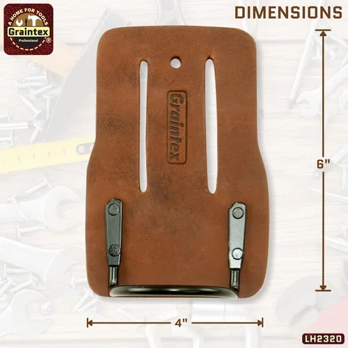Miniatura 3 de Graintex Soporte de martillo para cinturón de herramientas, cuero de grano superior de alta calidad, lazo de martillo de acero, se adapta a