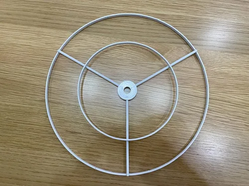 Miniatura 5 de RISEON Marco de pantalla de lámpara con agujeros para colgar, pantalla de lámpara de bricolaje, anillo de alambre, soporte para colgar E27, marco
