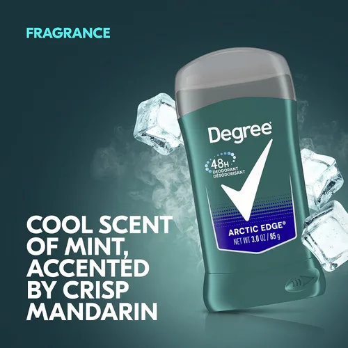 Miniatura 6 de Degree Desodorante original para hombre, 48 horas, protección contra olores, desodorante Arctic Edge para hombres, 3 onzas, paquete doble