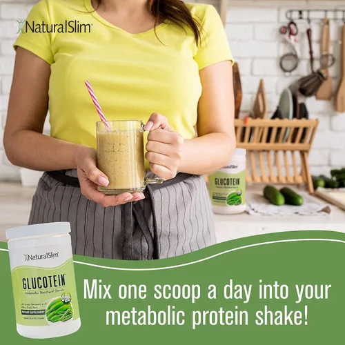 Miniatura 6 de NaturalSlim GLUCOTEIN "Almidón resistente" con plátano verde y guisantes de campo, promueve la salud digestiva y el metabolismo, fibra natural sin