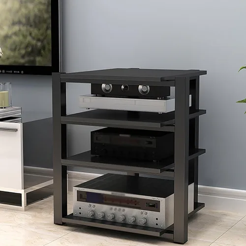 Miniatura 9 de Soporte para medios AV, estantería audiovisual, gabinete estéreo, torre de estante de audio, gabinete de consola de reproductor de discos, estantes
