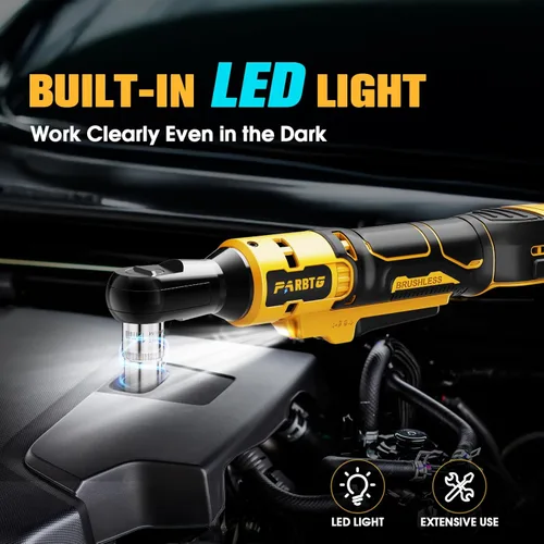 Miniatura 7 de Llave de trinquete inalámbrica de 3/8 pulgadas compatible con batería DeWalt de 20 V máximo, par alto de 74 pies (100 N.m), motor sin escobillas