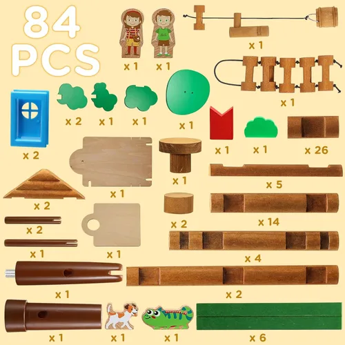 Miniatura 3 de SainSmart Jr. Juego de construcción de casa de árbol de madera de 2 niveles, regalo educativo para niños, juguete creativo STEM con cabañas y hojas