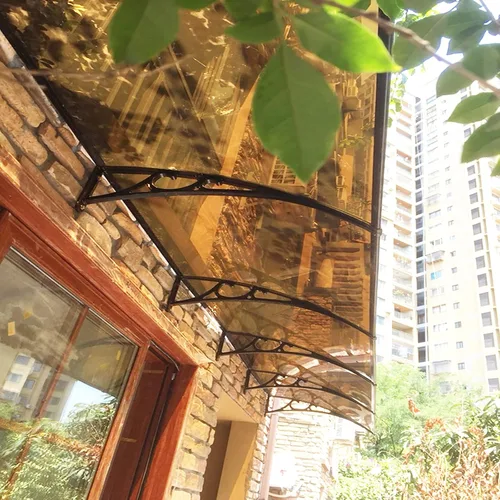 Miniatura 2 de Toldo para ventana de patio, toldo para puerta delantera al aire libre, protección contra la lluvia y la nieve, lámina hueca de policarbonato de una