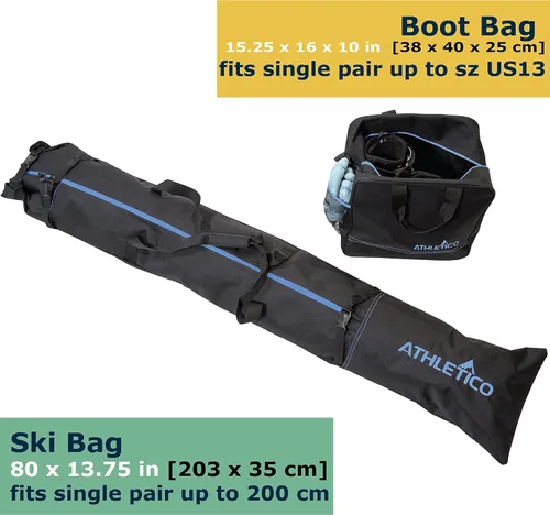 Miniatura 2 de Athletico Bolsa de esquí y bolsa para botas de esquí - Bolsas de esquí para viajes aéreos - Bolsas de esquí de nieve sin acolchado para esquís