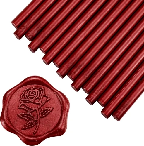 Miniatura 20 de Yoption 15 barras de cera para sellar pistola de pegamento para sello de cera, ideal para invitaciones de boda, sobres, tarjetas, ideas de regalo