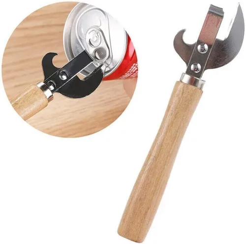 Miniatura 6 de Utensilios de cocina de acero inoxidable Tapa multifuncional Remov-e corte lateral manual abrelatas con mango de madera