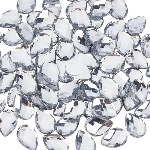 Miniatura 10 de FINGERINSPIRE 60 diamantes de imitación acrílicos autoadhesivos de 0.98 pulgadas con contenedor, parte trasera plana transparente, gemas circulares