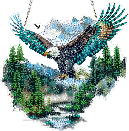 Miniatura 22 de MXJSUA Adornos colgantes de escena de otoño con kits de cadena para adultos, pintura de diamantes de cristal de forma especial 5D, decoración
