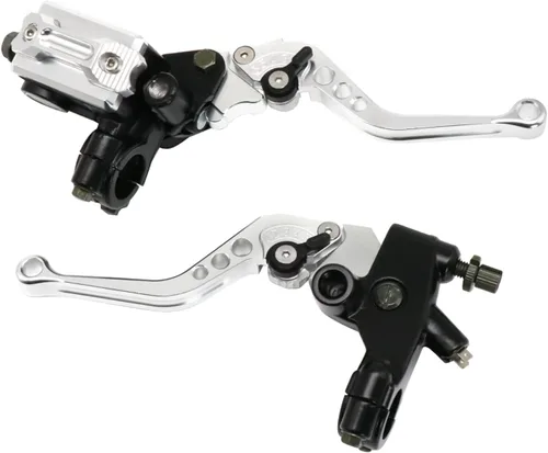 Miniatura 6 de Motocicleta 7/8 "0.866 in Manillar Freno Cilindro Maestro Palanca de Embrague CNC Izquierda y Derecha Juego Universal Compatible con Honda Kawasaki