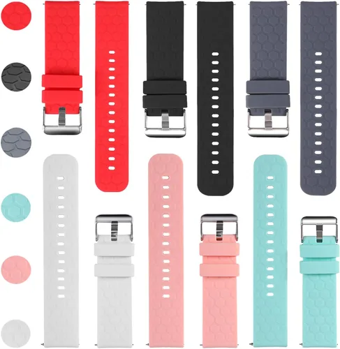 Miniatura 3 de RuenTech Paquete de 6 correas compatibles con Bestinn Smart Watch, bandas de repuesto de silicona suave de liberación rápida para Bestinn rastreador