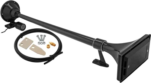 Miniatura 9 de Vixen Horns Bocina de tren para barco/camión/coche. Bocina de aire impermeable cromada trompeta individual (grande) + cubierta. Db súper fuerte.