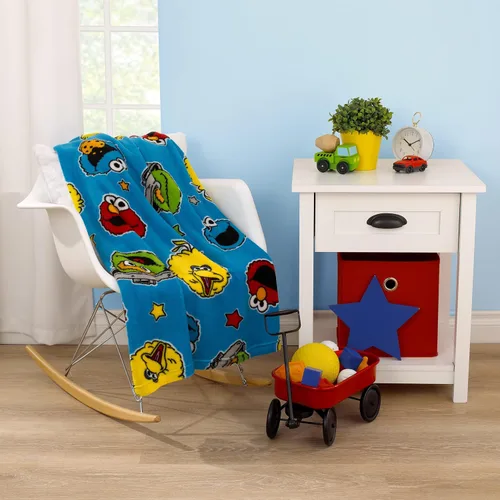 Miniatura 3 de Sesame Street Come and Play - Manta para niños pequeños, azul, verde, rojo y amarillo, Elmo, Big Bird, Cookie Monster y Oscar The Grouch