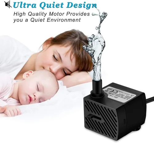 Miniatura 2 de DOMICA Mini bomba de agua sumergible de 3 W, 50 GPH, bomba de fuente pequeña para estanque, acuarios, pecera, fuente de mesa, fuente para mascotas