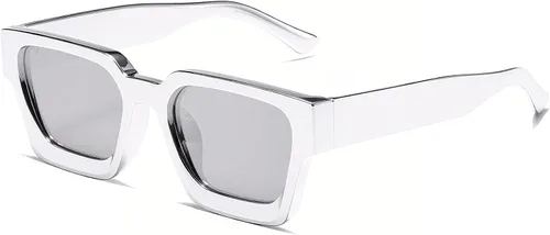 Miniatura 127 de AIEYEZO Gafas de sol cuadradas para mujeres y hombres, gafas de sol cuadradas con montura gruesa, estilo de diseñador simple