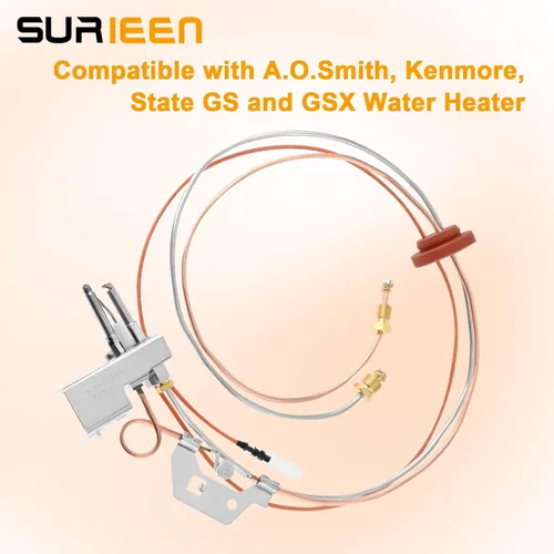 Miniatura 4 de Conjunto piloto de gas natural 9003542, conjunto piloto 9003542, compatible con calentador de agua a gas natural A.O.Smith, Kenmore, State GS y GSX