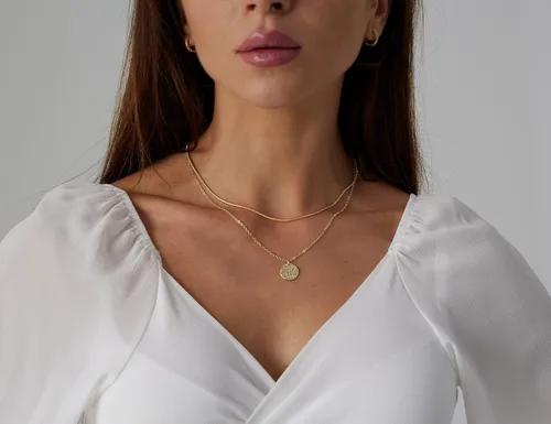 Miniatura 36 de Collares en capas para mujer, chapados en plata, delicada cuerda torcida de serpiente, delicado collar en capas, gargantilla de diferentes