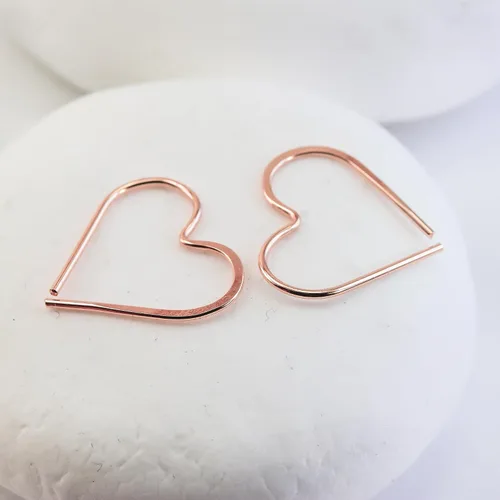 Miniatura 137 de Aretes de aro finos martillados, elegantes plata esterlina geométrica sólida, relleno de oro y relleno de oro rosa; para mujer por Lotus Stone