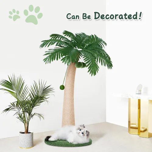 Miniatura 6 de Poste rascador para gatos de 43 pulgadas, con bola colgante para gatos de interior, rascador de gato grande, rascador de sisal, nuevo redondo