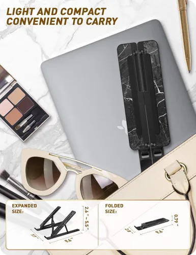 Miniatura 5 de i-Blason Cosmo - Soporte elevador ajustable de aleación de aluminio para laptop con soporte multiángulo compatible con MacBook Pro/MacBook Air, Negro