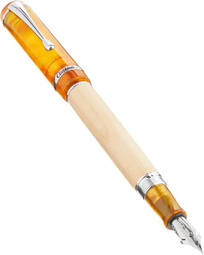 Miniatura 26 de Conklin Duragraph - Pluma estilográfica ámbar, punta media de oro macizo de 14 quilates, elegante herramienta de escritura con acabado ámbar cálido