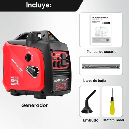 Miniatura 9 de PowerSmart Generador inversor portátil de 2500 vatios con tecnología silenciosa