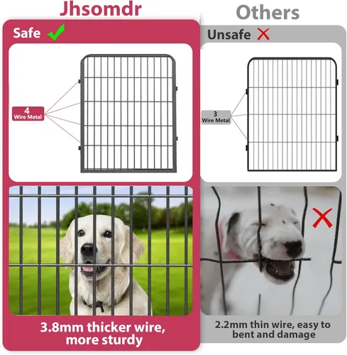 Miniatura 4 de Corralito para perros, 32 pulgadas, 10 paneles cerca para perros de exterior, corral para perros de interior antióxido, corral para mascotas