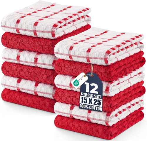 Miniatura 15 de Utopia Towels Kitchen - Juego de 12 toallas de cocina de 100 % algodón hilado en anillo de 15 x 25 pulgadas, súper suaves y absorbentes, juego