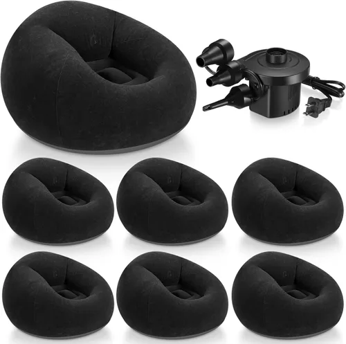 Realspring 6, 9, 12 piezas de puf inflables para adultos con bomba de aire eléctrica, sofá plegable portátil inflable para acampar nocturno de cine