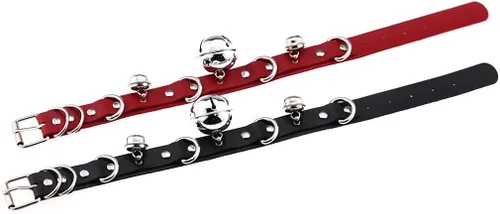 Miniatura 9 de FM FM42 Multicolor PU Simulated Leather Black-tone Silver-tone 4cm Large Bell Rivets Neckband Choker Necklace