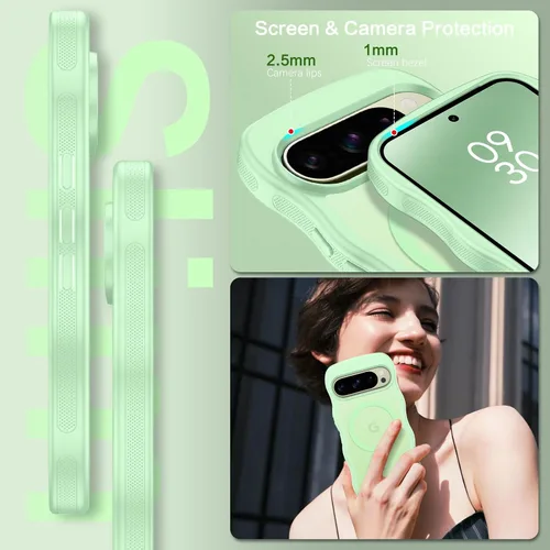 Miniatura 5 de BENTOBEN Magnetic for Google Pixel 10 Case Cute, Curly Wavy Pixel10 Case [Compatible with MagSafe], Anti-Slip Shockproof Matte Slim Women Girls Boys