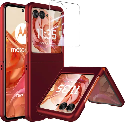 Miniatura 15 de Foluu Funda delgada para Motorola Razr 2024/2025 [No compatible con Razr Plus 2024], con protector de pantalla frontal integrado, policarbonato mate