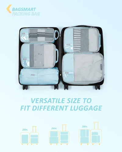 Miniatura 6 de Compression Packing Cubes for Suitcases, BAGSMART 6 Set4 Set2 Set Travel Organizer Cubes for Travel Essentials, Expandable Luggage Suitcase
