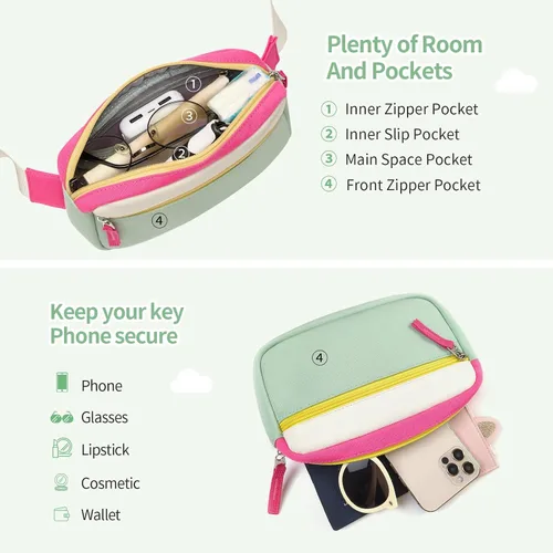 Miniatura 5 de Riñonera para adolescentes, bolsa para cinturón, bonita bolsa cruzada para regalo